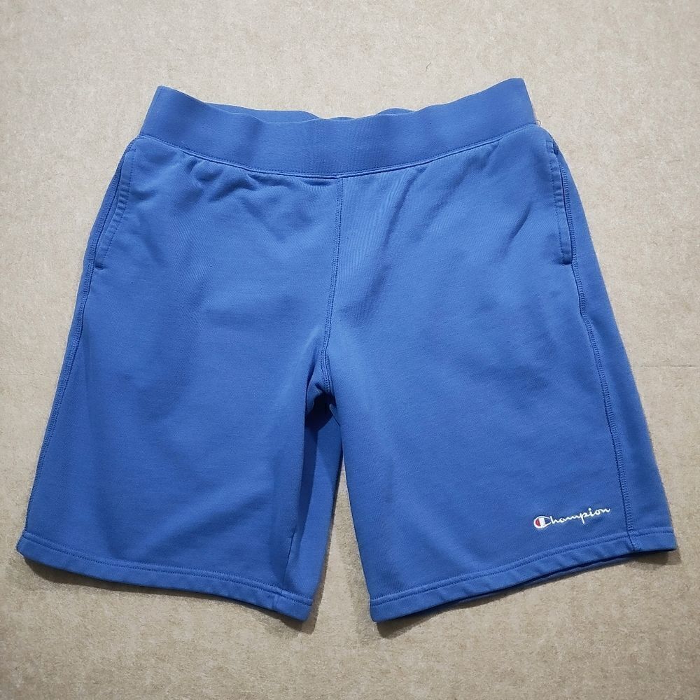 Champion Blue Fleece Athletic Shorts Men #7